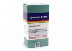 Сумамед форте пор. д/сусп. д/приема внутрь 200 мг/5 мл 16.74 г 15 мл 1 шт.