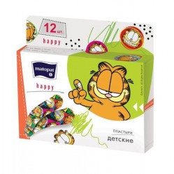 Лейкопластырь бактерицидный Matopat Хэппи цветной 12 шт.