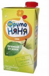 Сок Фрутоняня яблоко прямого отжима неосветленный с 3 лет 500 мл