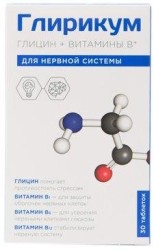 Глирикум глицин+витамины группы В, таблетки для рассасывания 1100 мг 30 шт БАД для нервной системы